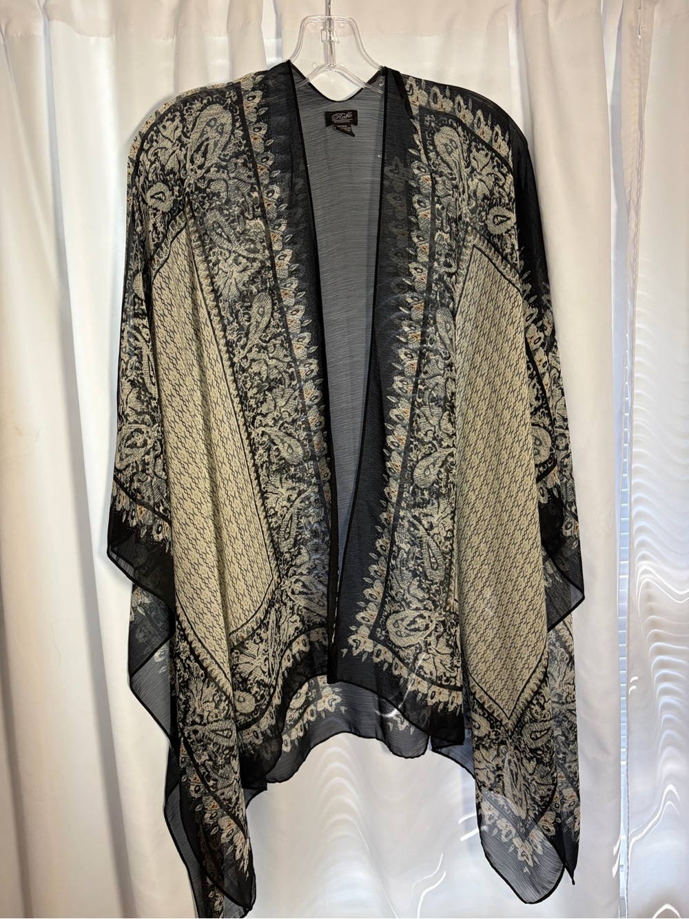 ROFFE ACCESSORIES Blue & Cream Paisley Sheer Wrap